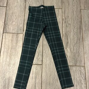 Old Navy Girls Built In Tough Green Tartan Leggings Size XL